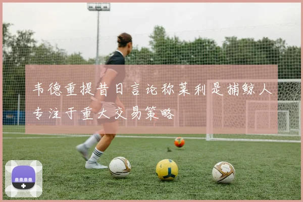 韦德重提昔日言论称莱利是捕鲸人专注于重大交易策略